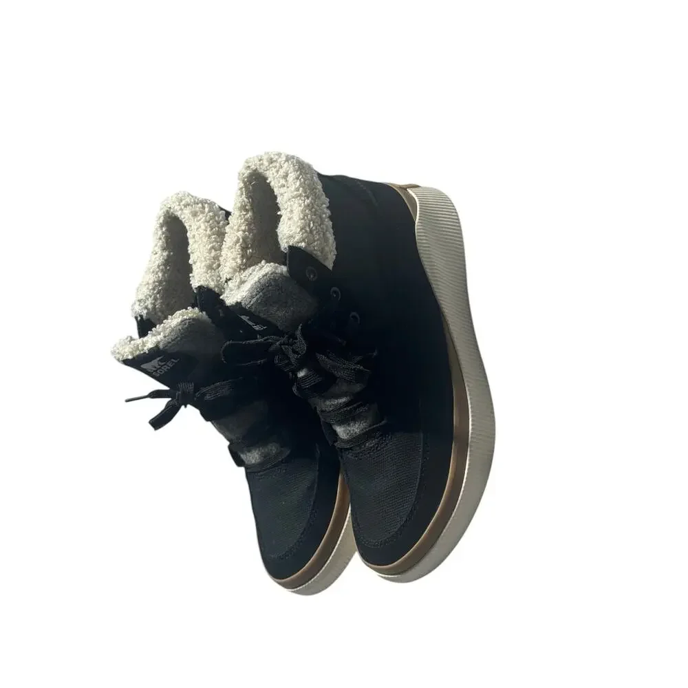 Sorel Out 'N About IV Mid Sneakers Womens 8.5 Black/Sea Salt Waterproof Mid Top - Picture 3 of 15